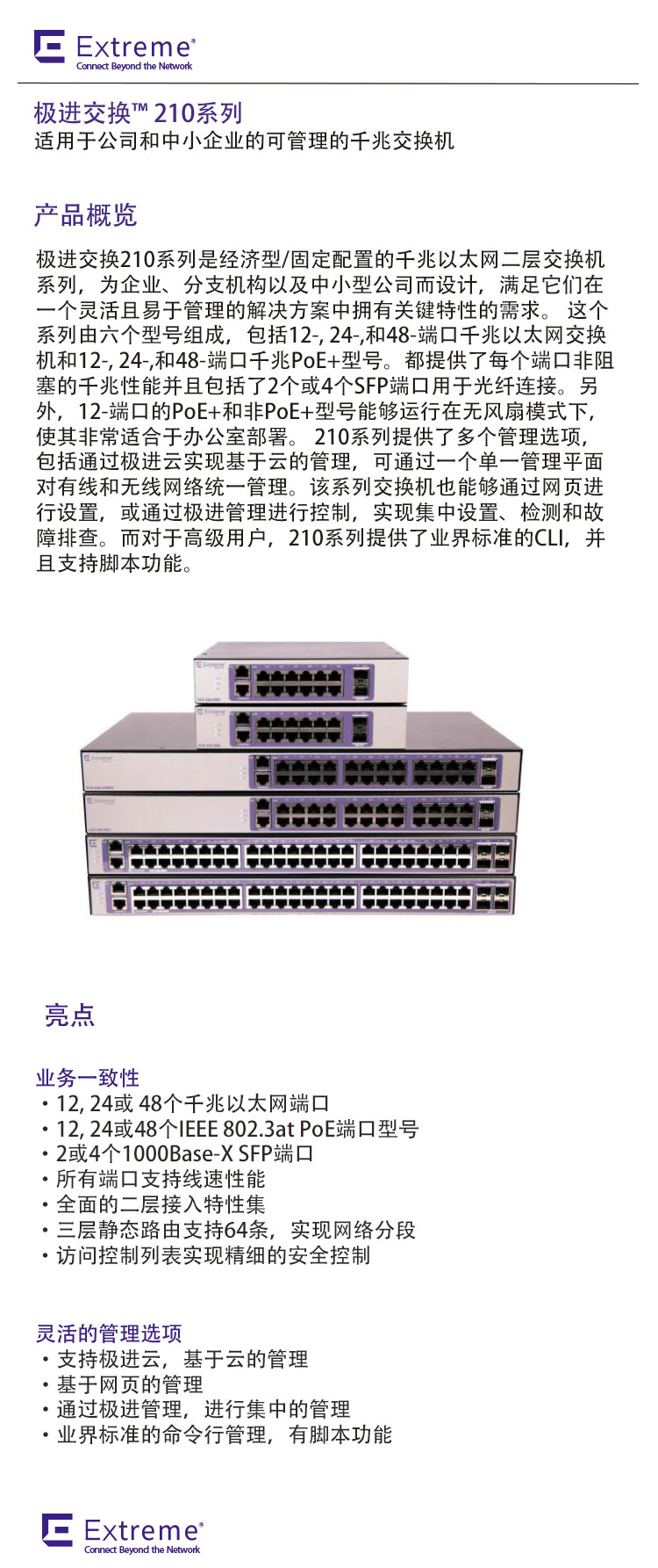 极进210系列高性价比交换机